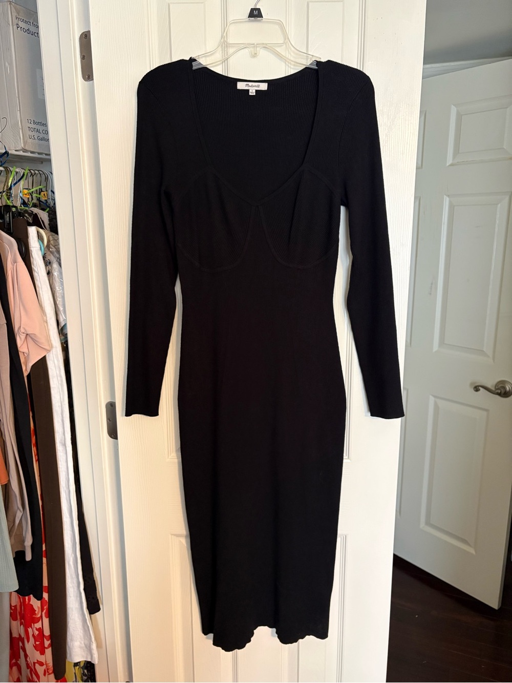 Madewell Emerson Long Sleeve Knit Midi Dress